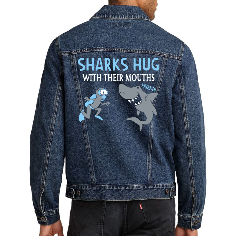 Sharks Hug With Their Mouths Men Denim Jacket | Artistshot