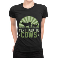 Farm Animal Lover Gift Idea Retro Cow Pullover Ladies Fitted T-shirt | Artistshot