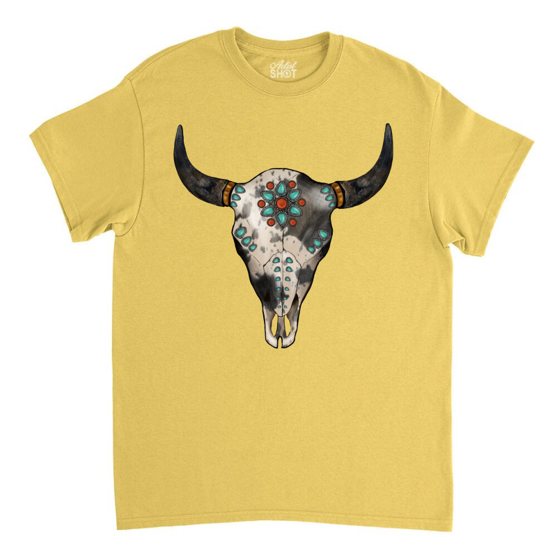 Cowhide Bull Skull Classic T-shirt | Artistshot