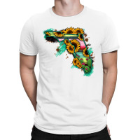 Florida Map Sunflower Cactus Serape T-shirt | Artistshot