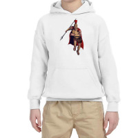 Spartan Warrior Mascot Character Design Vector Illustration Youth Hoodie | Artistshot