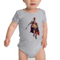 Spartan Warrior Mascot Character Design Vector Illustration Baby Bodysuit | Artistshot