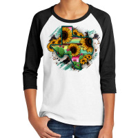 Texas Map Sunflower Cactus Serape Youth 3/4 Sleeve | Artistshot