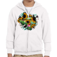 Texas Map Sunflower Cactus Serape Youth Zipper Hoodie | Artistshot