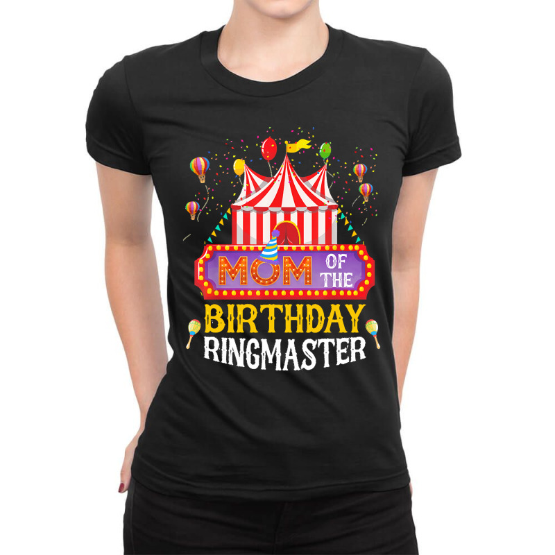 Mom Of The Birthday Ringmaster Kids T  Shirt Birthday Party Circus Mom Ladies Fitted T-Shirt by partyguess | Artistshot