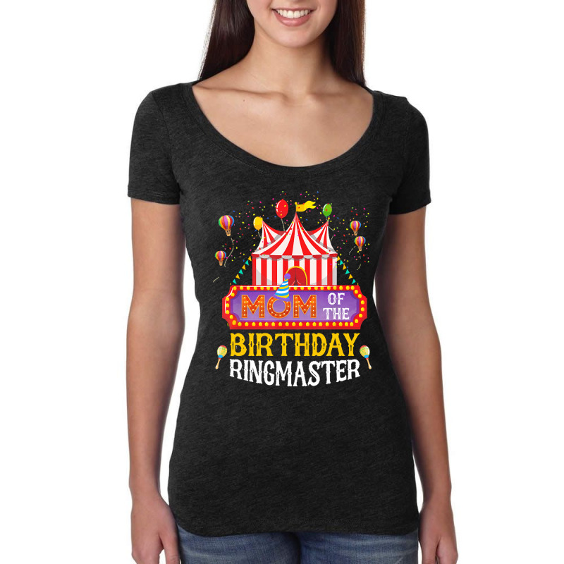 Mom Of The Birthday Ringmaster Kids T  Shirt Birthday Party Circus Mom Women's Triblend Scoop T-shirt by partyguess | Artistshot