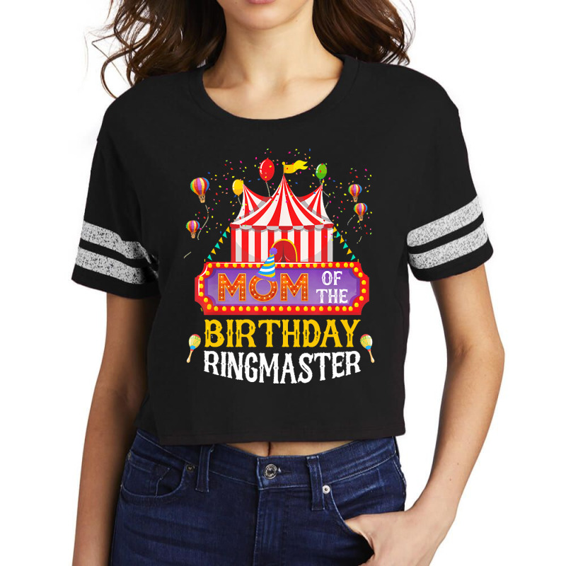 Mom Of The Birthday Ringmaster Kids T  Shirt Birthday Party Circus Mom Scorecard Crop Tee by partyguess | Artistshot