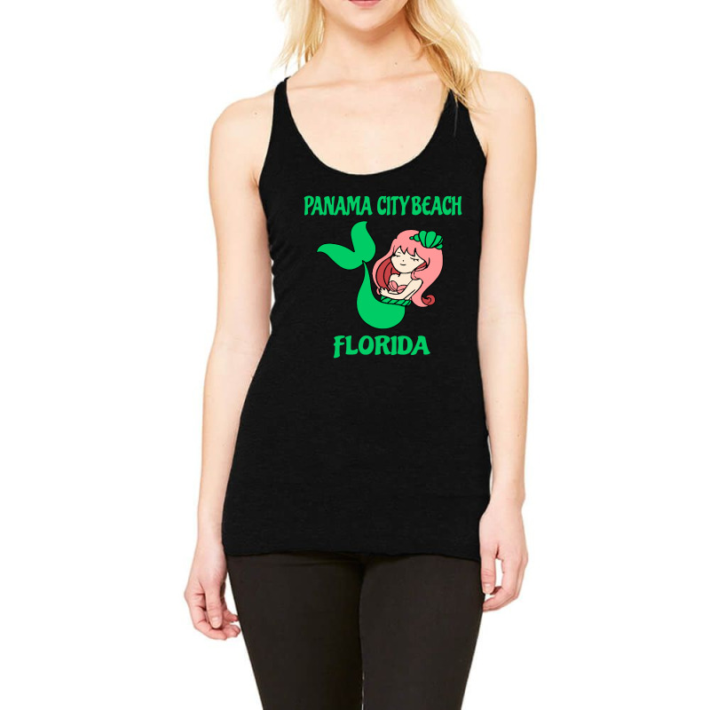 Panama City Beach Cute Mermaid Florida Racerback Tank by atereabag | Artistshot