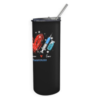 Peace Love Cure Diabetes Awareness T  Shirt Peace Love Cure Diabetes A Skinny Tumbler | Artistshot