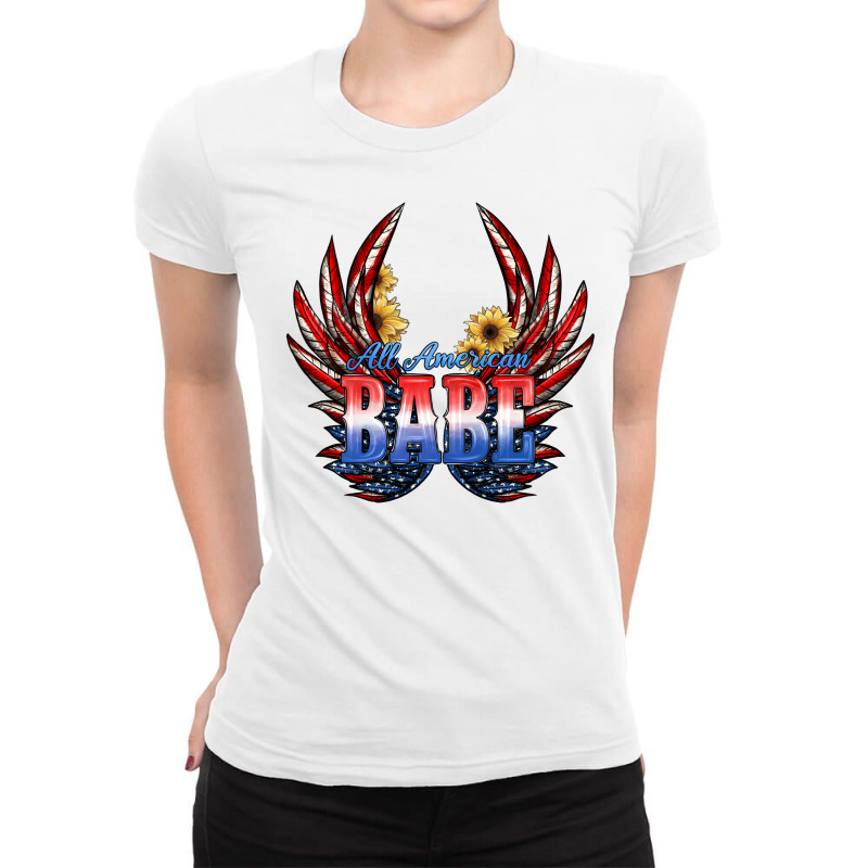 All America Babe Ladies Fitted T-Shirt by JahusDesignShop | Artistshot