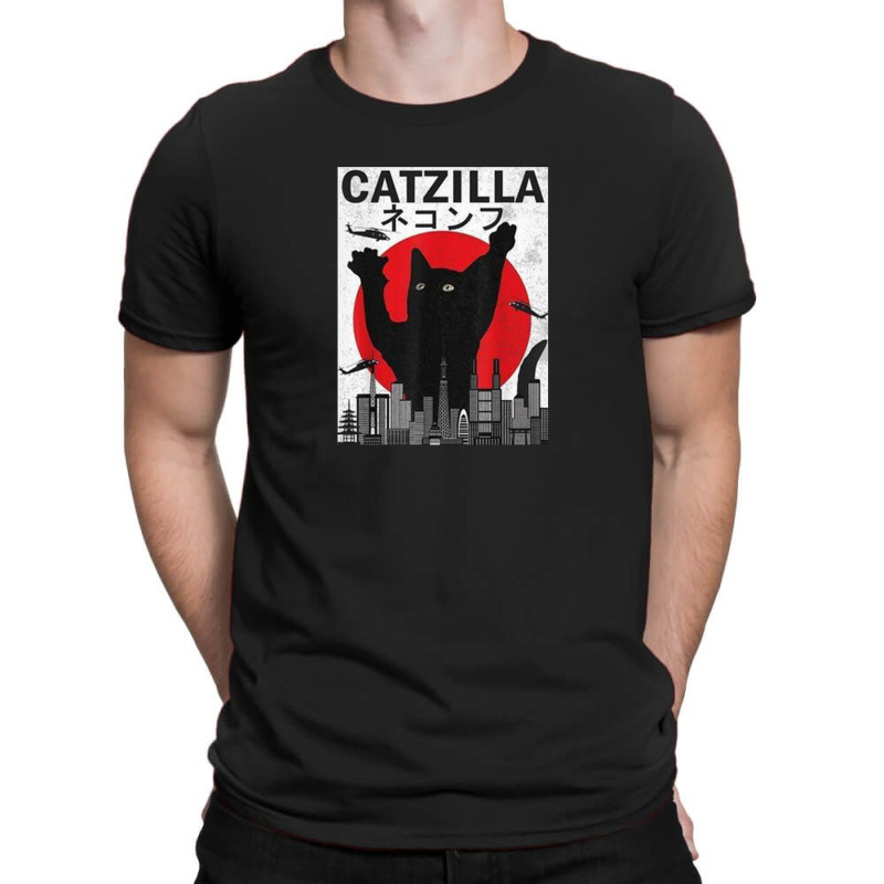 Vintage Catzilla Japanese Sunset Style T-shirt | Artistshot