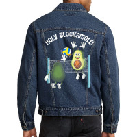 Holy Blockamole! Guacamole Player Blocker Volleyball T Shirt Men Denim Jacket | Artistshot