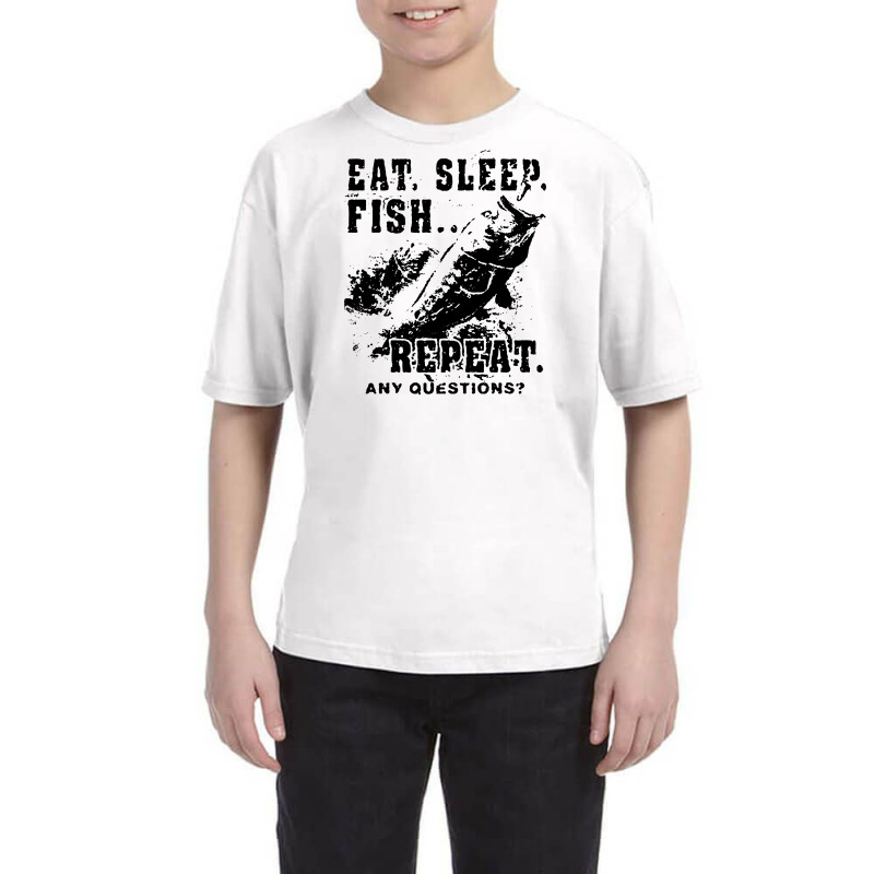 Eat Sleep Fish Repeat Funny Fishing Tee Shirt T Shirt Men's Bass Fishing Tee  Youth Tee By Mdk Art - Artistshot