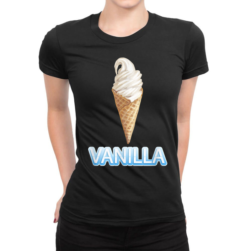 Love Vanilla Ice Cream   Waffle Cone Funny Gift T Shirt Ladies Fitted T-Shirt by tandonwelters | Artistshot