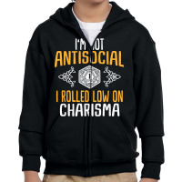 Funny Rpg Rolled Low Charisma T Shirt Youth Zipper Hoodie | Artistshot