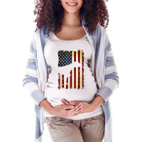 German Shorthaired Pointer Silhouette American Flag T Shirt Maternity Scoop Neck T-shirt | Artistshot