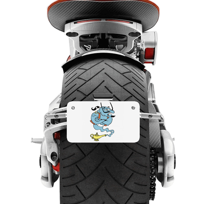 Alaaddin's Magic Lamp Blue Genie Motorcycle License Plate | Artistshot