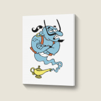 Alaaddin's Magic Lamp Blue Genie Portrait Canvas Print | Artistshot