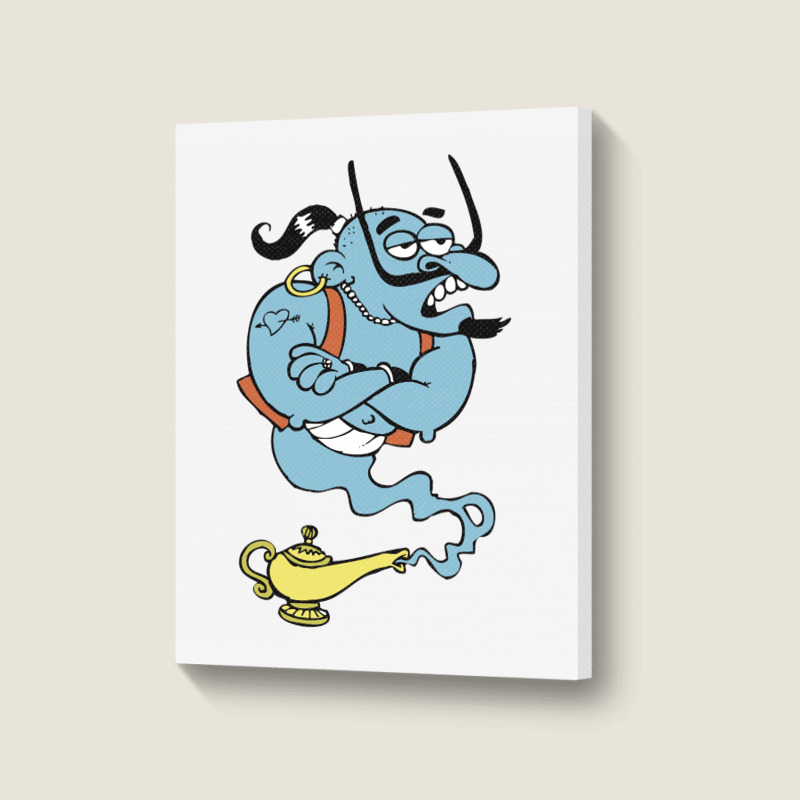 Alaaddin's Magic Lamp Blue Genie Portrait Canvas Print | Artistshot