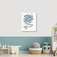 Alaaddin's Magic Lamp Blue Genie Portrait Canvas Print | Artistshot