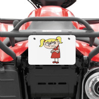 Angry Little Girl With Blonde Hair Atv License Plate | Artistshot