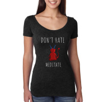 Don't Hate Meditate Devil Women's Triblend Scoop T-shirt | Artistshot