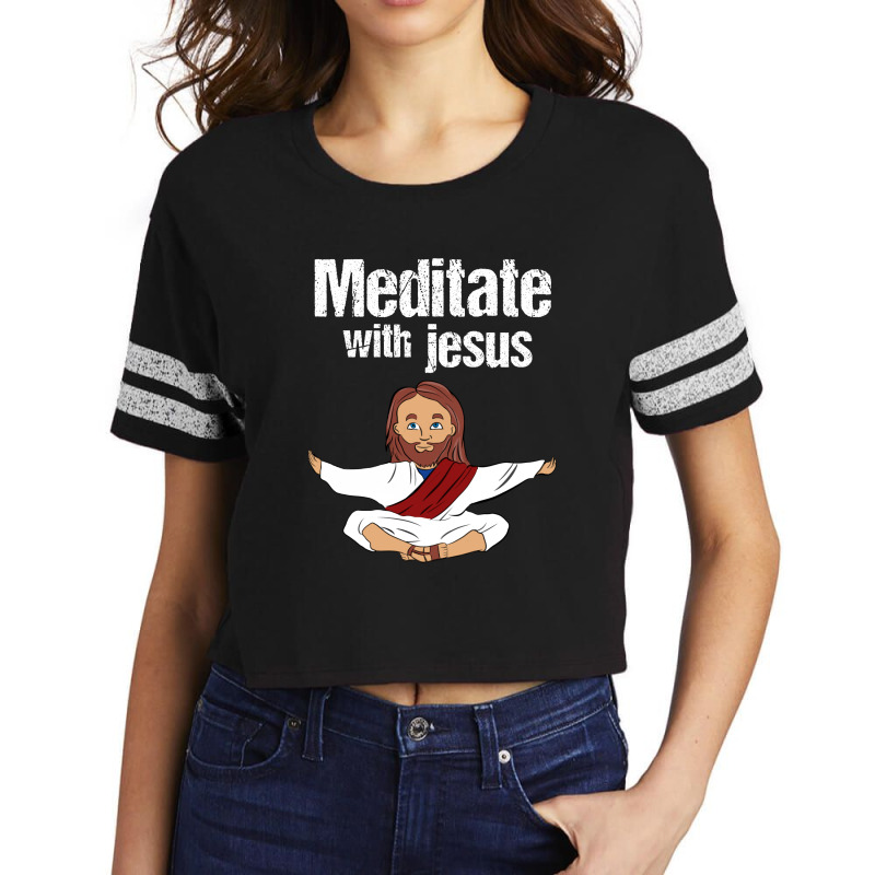 Meditate With Jesus Scorecard Crop Tee by Cypryanus | Artistshot