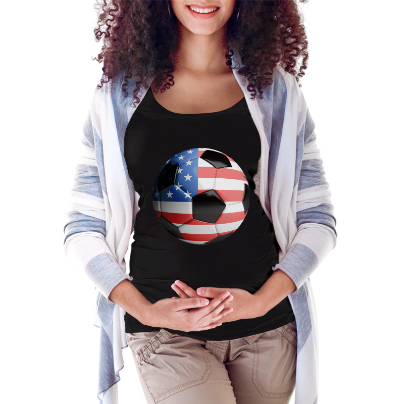 Usa Flag Soccer Ball T Shirt Maternity Scoop Neck T-shirt by new121 | Artistshot