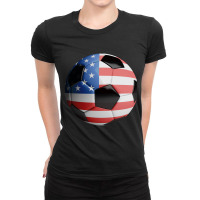 Usa Flag Soccer Ball T Shirt Ladies Fitted T-shirt | Artistshot