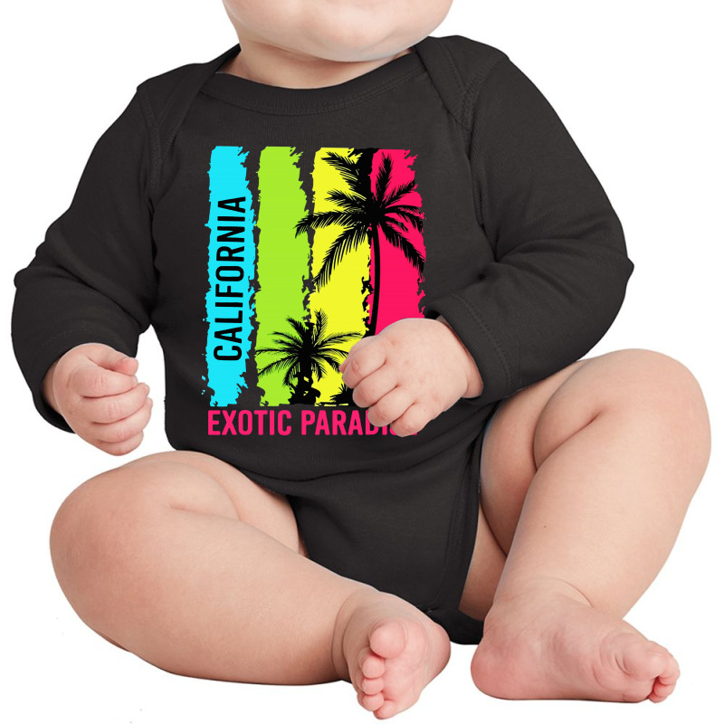 California Paradise Long Sleeve Baby Bodysuit by William Art | Artistshot