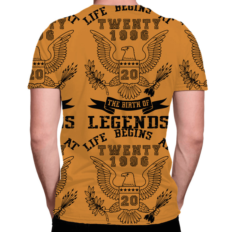 Life Begins At Twenty 1996 The Birth Of Legends All Over Men's T-shirt | Artistshot