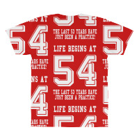 54th Birthday Life Begins At 54 White All Over Men's T-shirt | Artistshot