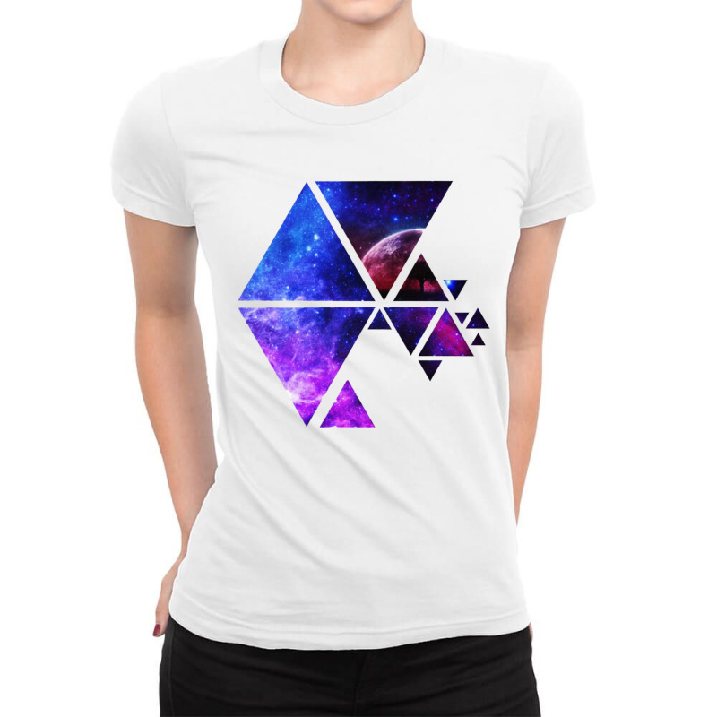 Awesome, Futuristic Galactic Polygon Stars Ladies Fitted T-Shirt by liqualyfu | Artistshot