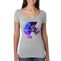 Awesome, Futuristic Galactic Polygon Stars Women's Triblend Scoop T-shirt | Artistshot