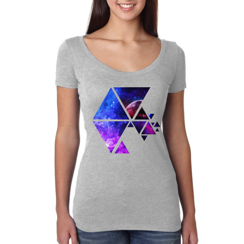 Awesome, Futuristic Galactic Polygon Stars Women's Triblend Scoop T-shirt by liqualyfu | Artistshot