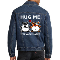 Hug Me I'm Vaccinated Men Denim Jacket | Artistshot