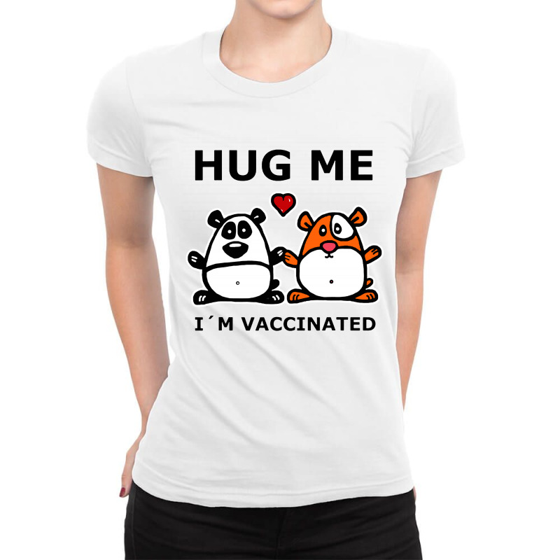 Hug Me I'm Vaccinated Ladies Fitted T-Shirt by atereabag | Artistshot