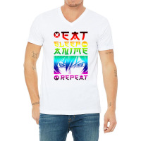 Eat Sleep Anime Repeat Tee Funny V-neck Tee | Artistshot