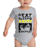 Eat Sleep Anime Repeat Tee Funny Baby Bodysuit | Artistshot