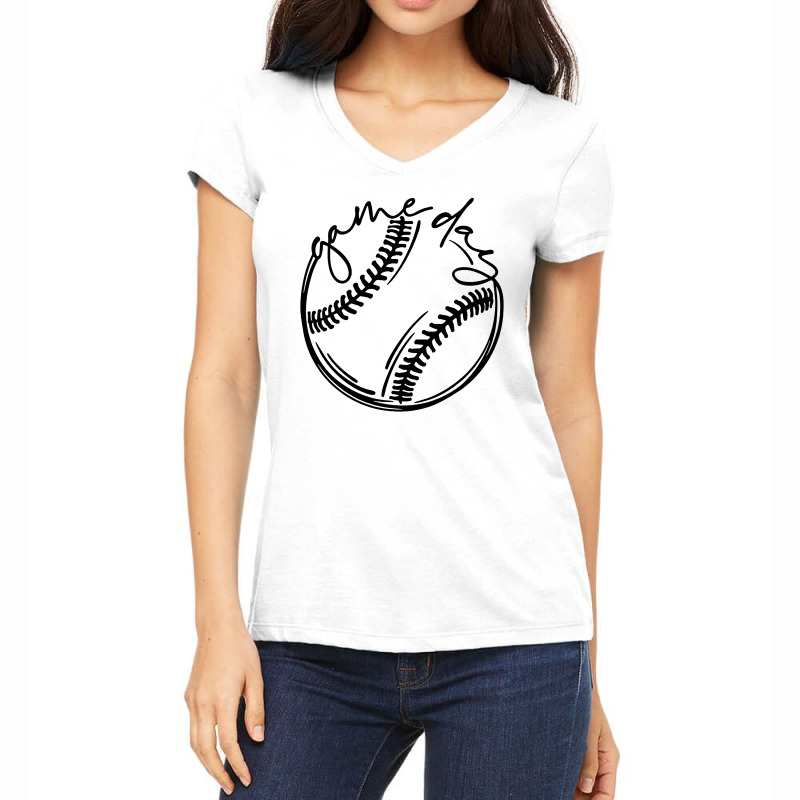 Game Day Baseball Baseball Women's V-neck T-shirt | Artistshot
