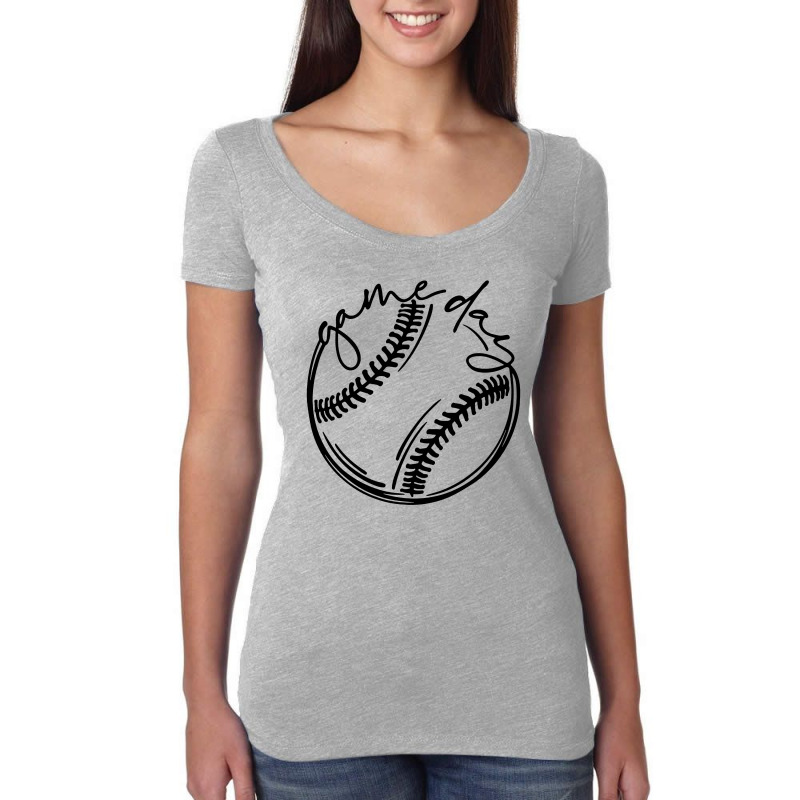 Game Day Baseball Baseball Women's Triblend Scoop T-shirt | Artistshot