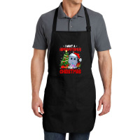 Hippopotamus I Want A Hippopotamus For Christmas Funny Xmas 363 Hippo Full-length Apron | Artistshot