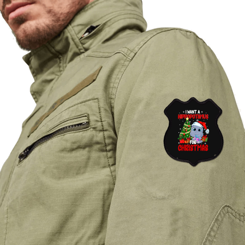 Hippopotamus I Want A Hippopotamus For Christmas Funny Xmas 363 Hippo Shield Patch | Artistshot