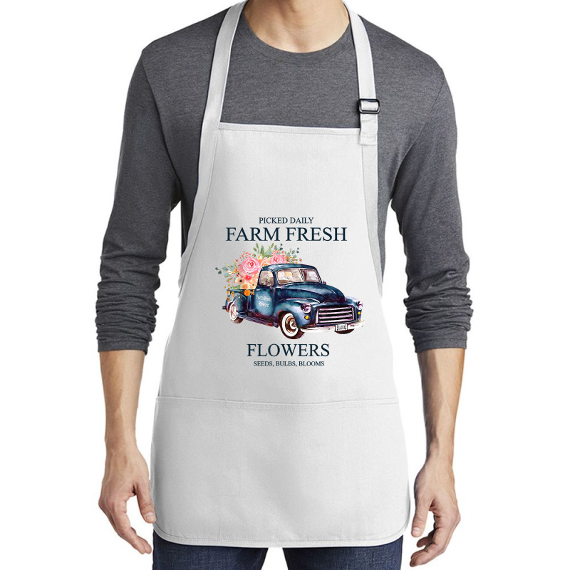 Picked Daily Farm Fresh Truck Flowers Seeds Bulbs Blooms T Shirt Medium-length Apron | Artistshot