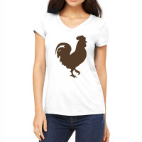 Rooster Silhouette Women's V-neck T-shirt | Artistshot