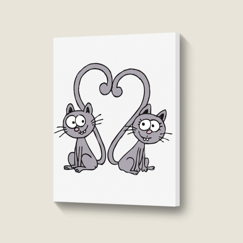 Valentine's Day Cat Portrait Canvas Print | Artistshot