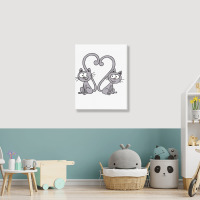 Valentine's Day Cat Portrait Canvas Print | Artistshot