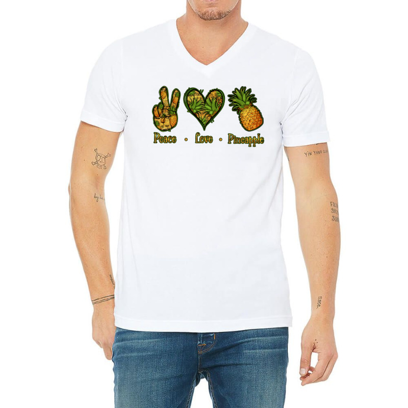 Peace Love Pineapple V-Neck Tee by Jasminsmagicworld | Artistshot