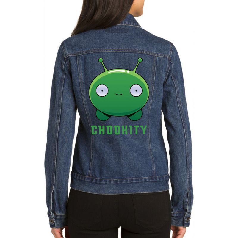 Final Space Chookity Ladies Denim Jacket by scarlettzoe | Artistshot