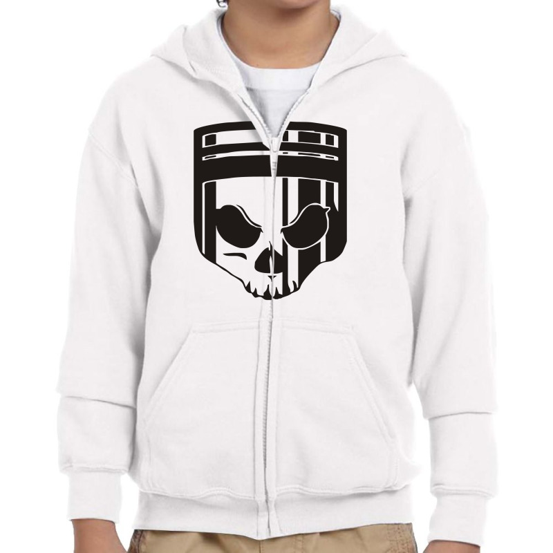 Skull Piston Youth Zipper Hoodie by garrys4b4 | Artistshot